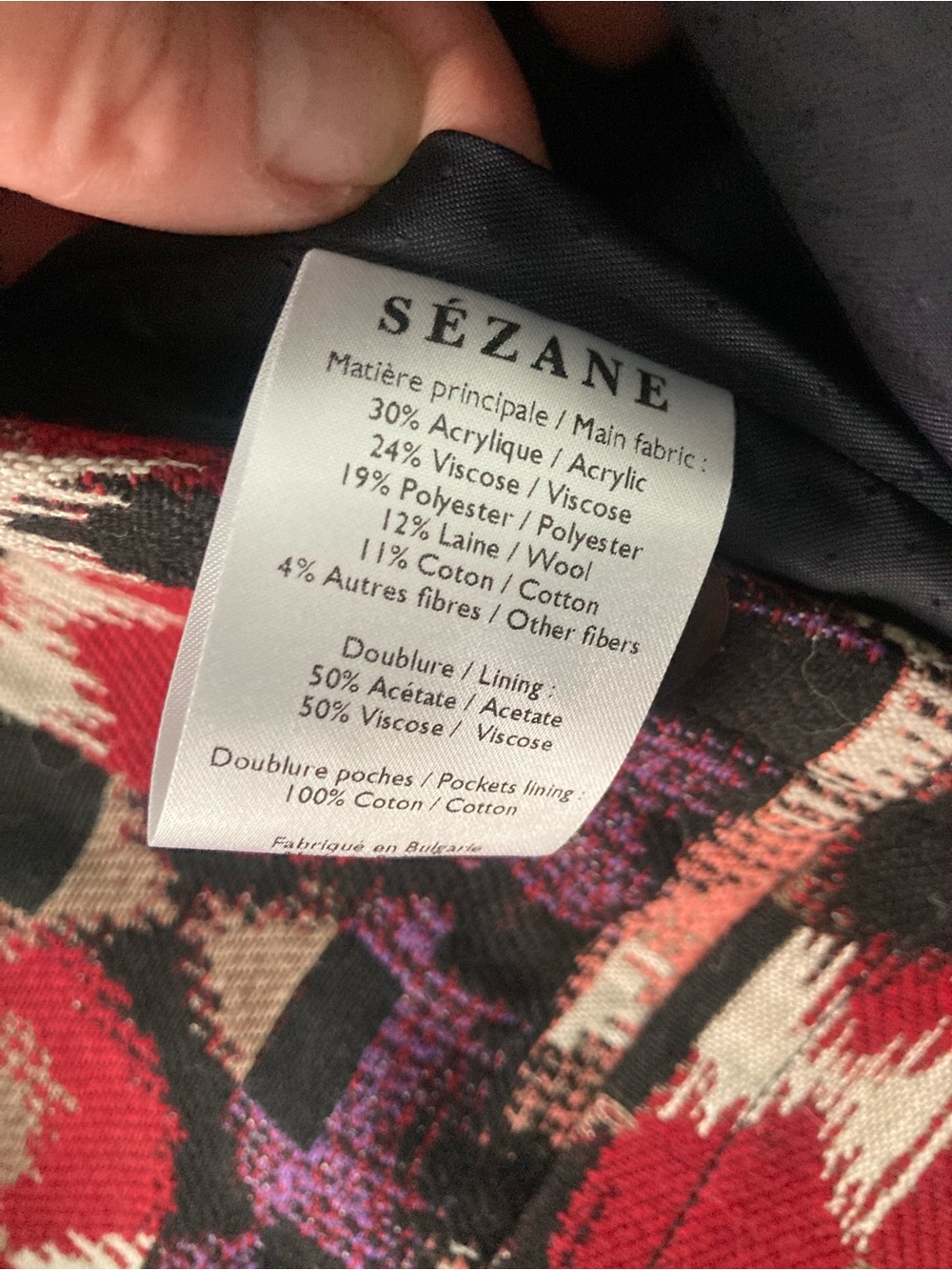 Sezane Leo Coat Jacquard Rose size 34 - Picture 6 of 9